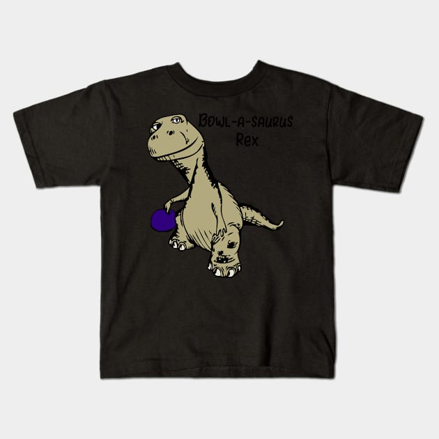 bowlasaurusrexblack Kids T-Shirt by StacysCellar